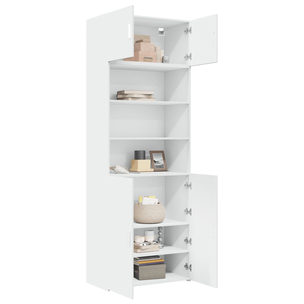 Storage Cabinet White 80x42,5x225 cm Engineered Wood