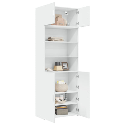 Storage Cabinet White 80x42,5x225 cm Engineered Wood