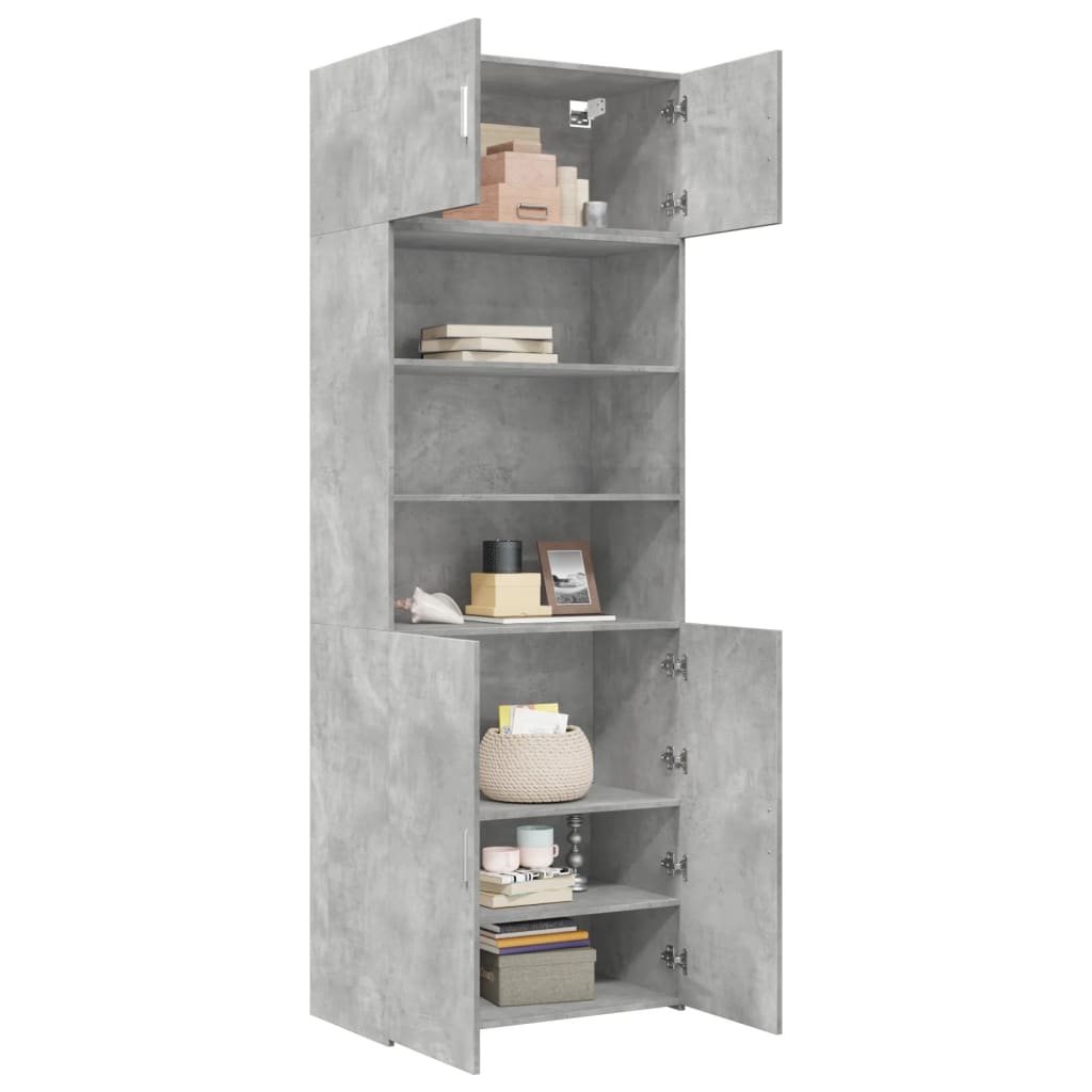Storage Cabinet Concrete Grey 80x42,5x225 cm Engineered Wood
