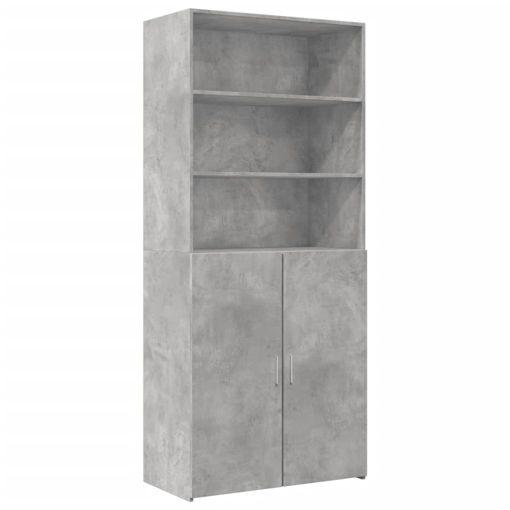 Storage Cabinet Concrete Grey 80x42,5x225 cm Engineered Wood