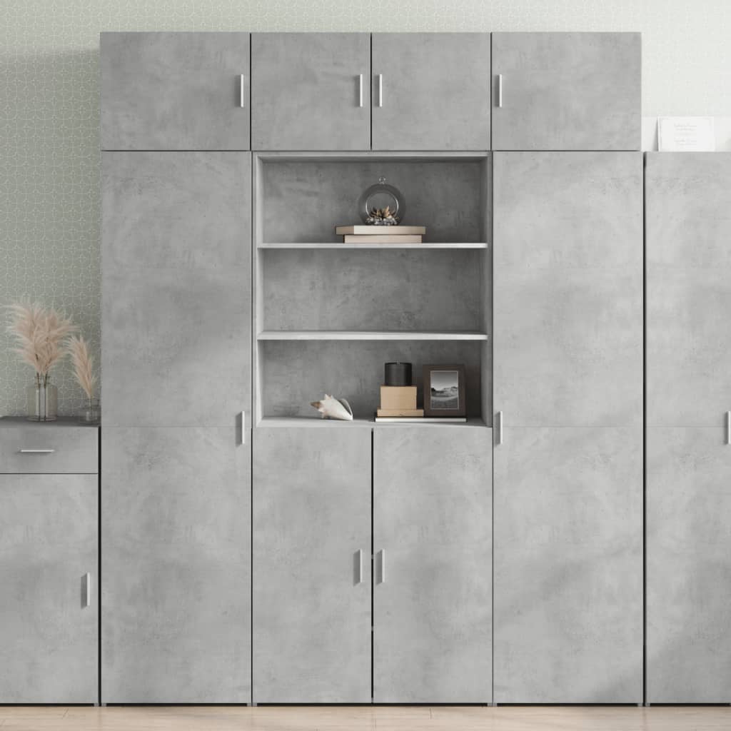 Storage Cabinet Concrete Grey 80x42,5x225 cm Engineered Wood
