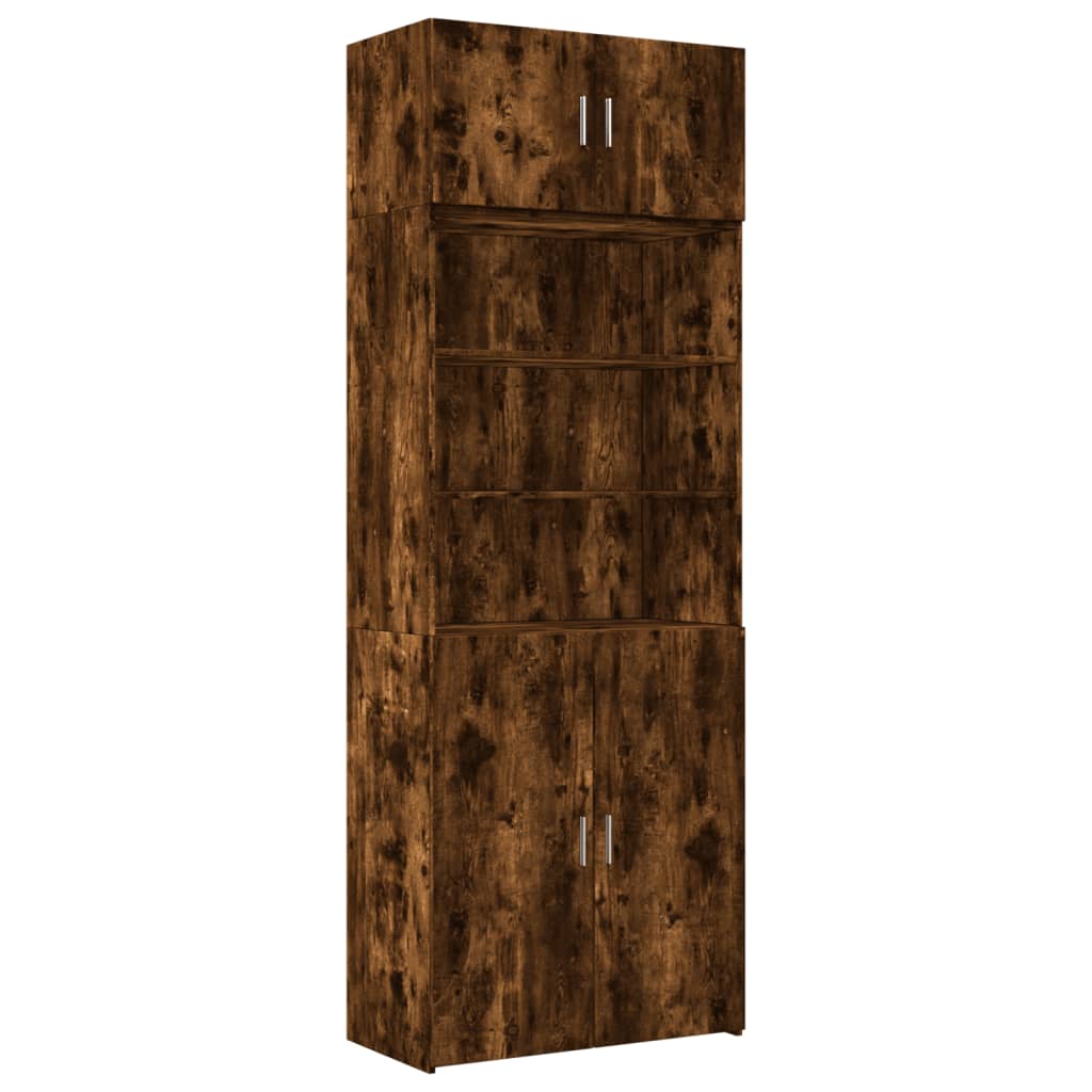 Storage Cabinet Smoked Oak 80x42,5x225 cm Engineered Wood