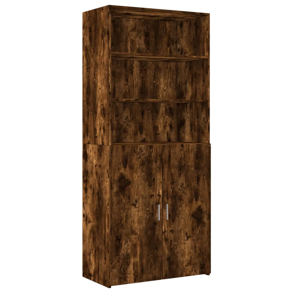 Storage Cabinet Smoked Oak 80x42,5x225 cm Engineered Wood