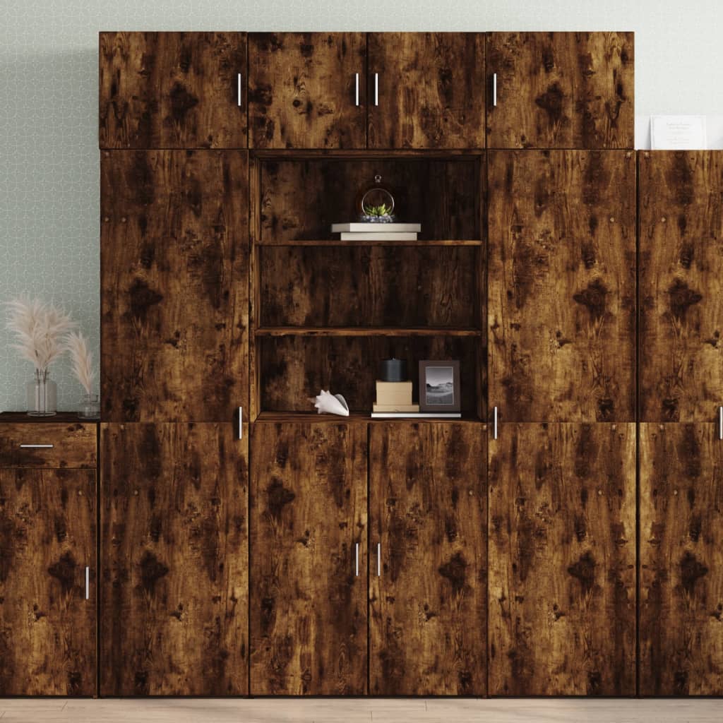 Storage Cabinet Smoked Oak 80x42,5x225 cm Engineered Wood