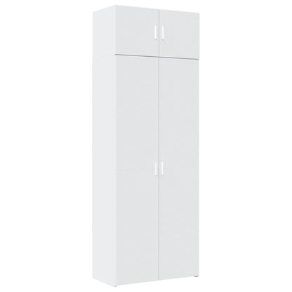 Storage Cabinet White 80x42.5x225 cm Engineered Wood