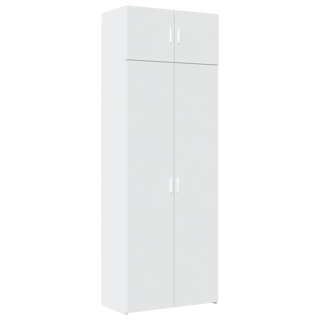 Storage Cabinet White 80x42,5x225 cm Engineered Wood