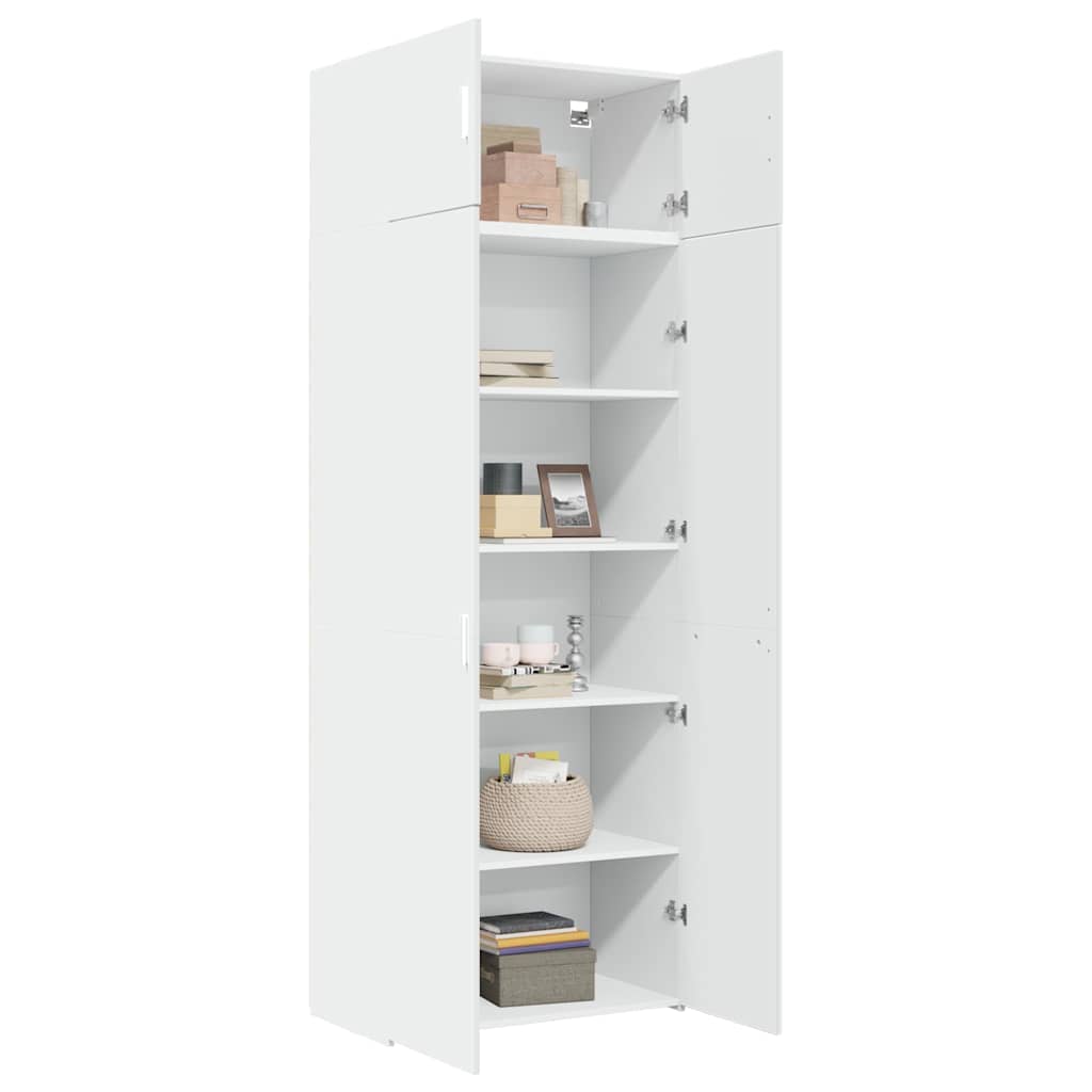 Storage Cabinet White 80x42,5x225 cm Engineered Wood