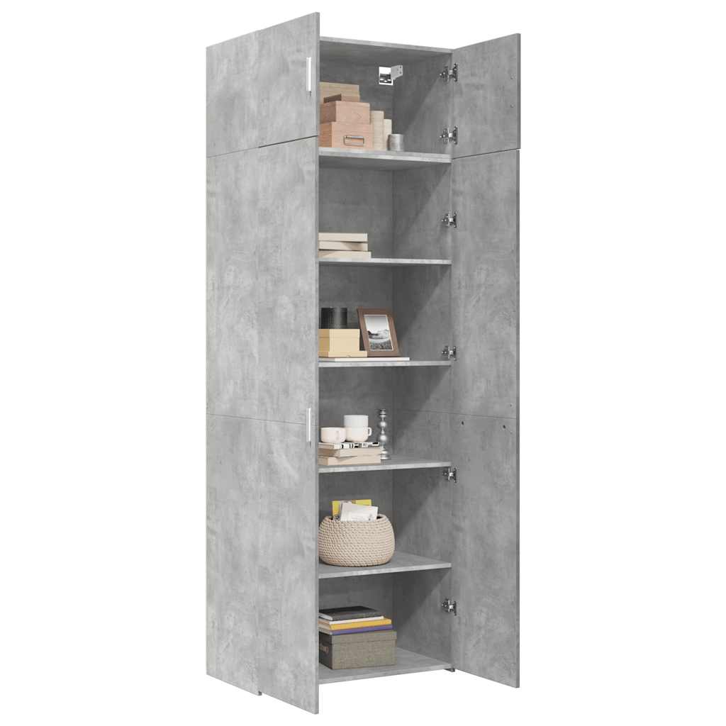 Storage Cabinet Concrete Grey 80x42,5x225 cm Engineered Wood