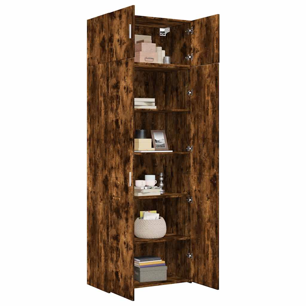 Storage Cabinet Smoked Oak 80x42,5x225 cm Engineered Wood