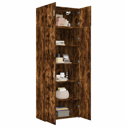Storage Cabinet Smoked Oak 80x42,5x225 cm Engineered Wood