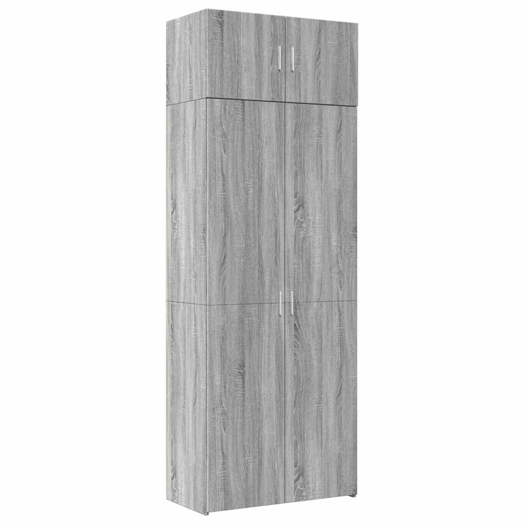 Storage Cabinet Grey Sonoma 80x42,5x225 cm Engineered Wood