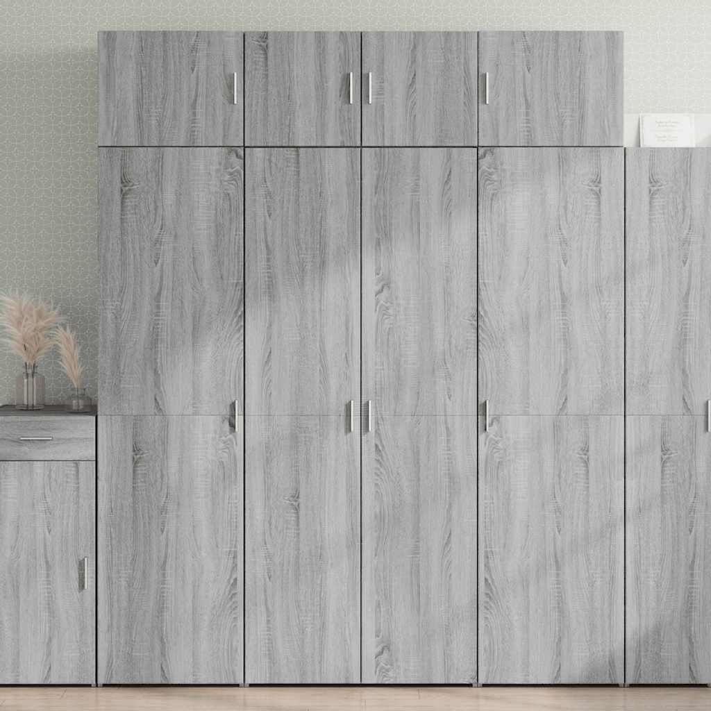 Storage Cabinet Grey Sonoma 80x42,5x225 cm Engineered Wood