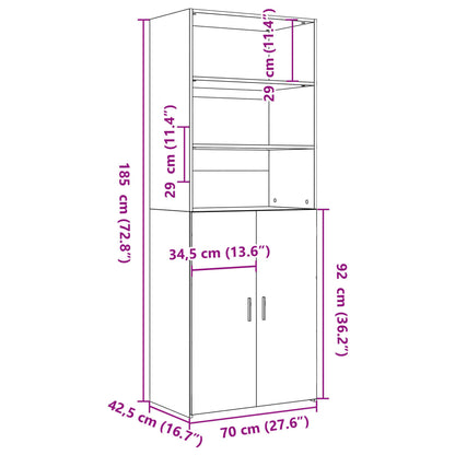 Highboard Smoked Oak 70x42.5x185 cm Engineered Wood