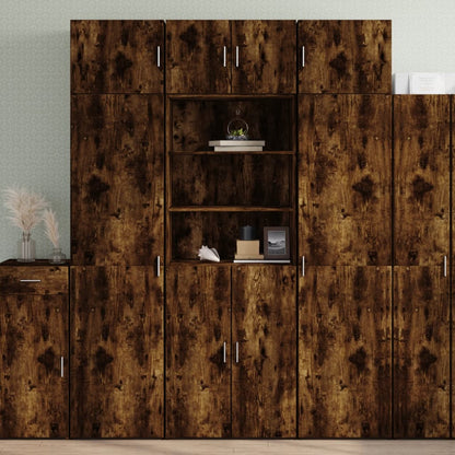 Highboard Smoked Oak 70x42.5x185 cm Engineered Wood