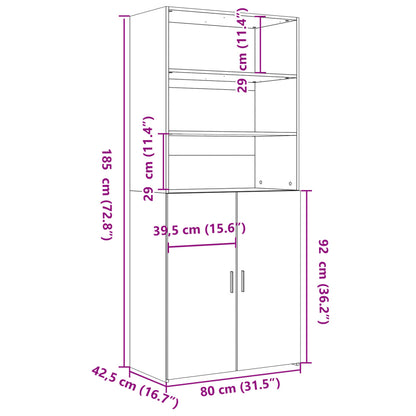 Highboard Sonoma Oak 80x42.5x185 cm Engineered Wood