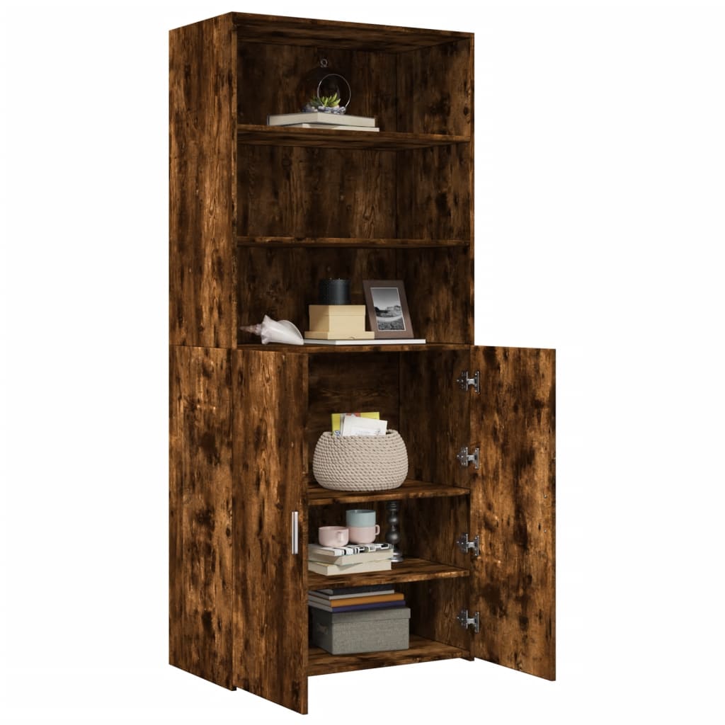 Highboard Smoked Oak 80x42.5x185 cm Engineered Wood