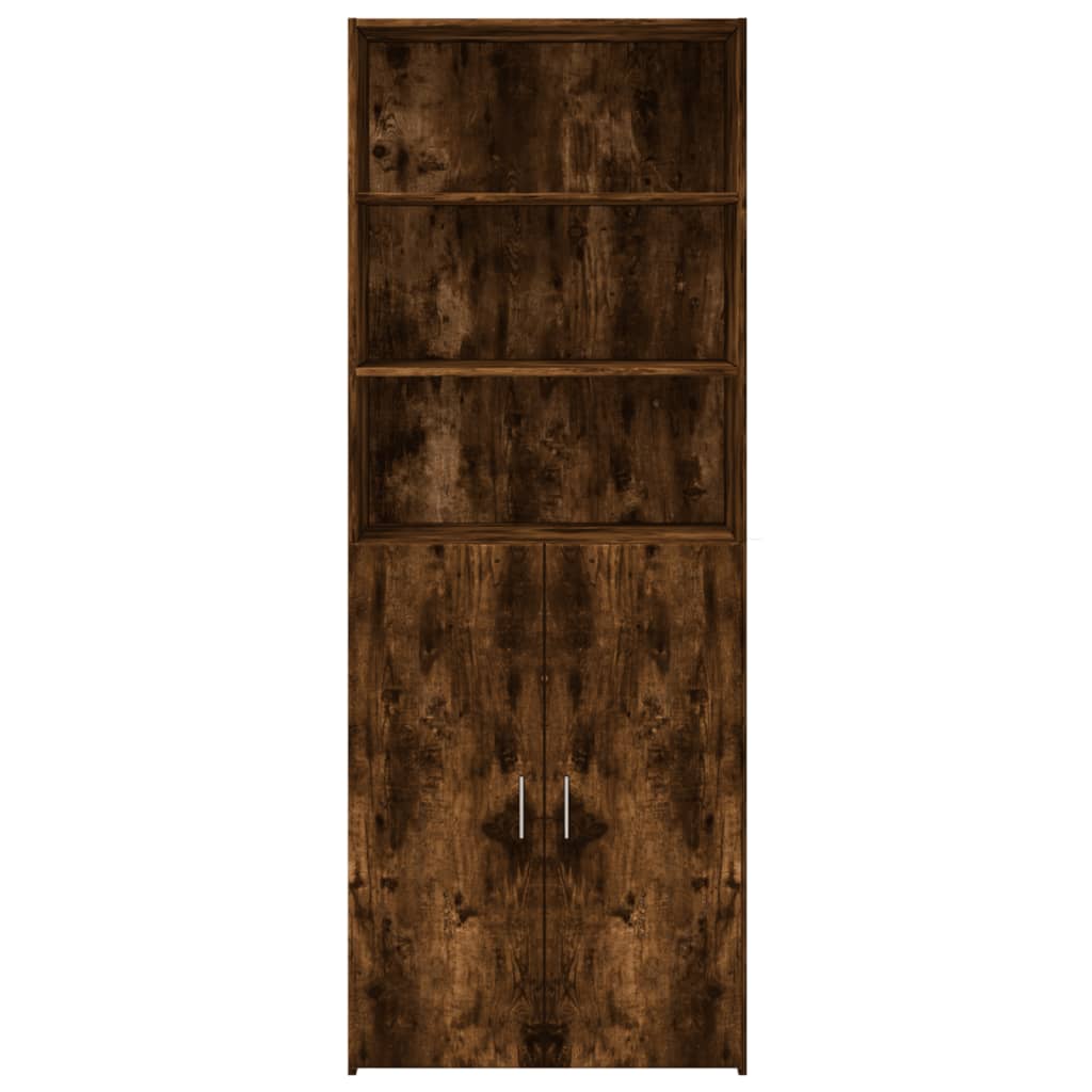 Highboard Smoked Oak 80x42.5x185 cm Engineered Wood