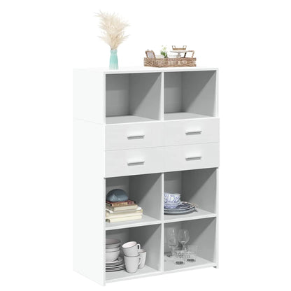 Highboard White 80x42,5x124 cm Engineered Wood