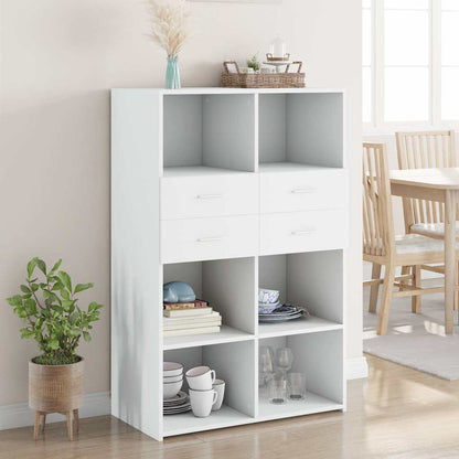 Highboard White 80x42,5x124 cm Engineered Wood
