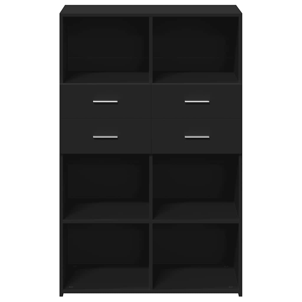 Highboard Black 80x42,5x124 cm Engineered Wood