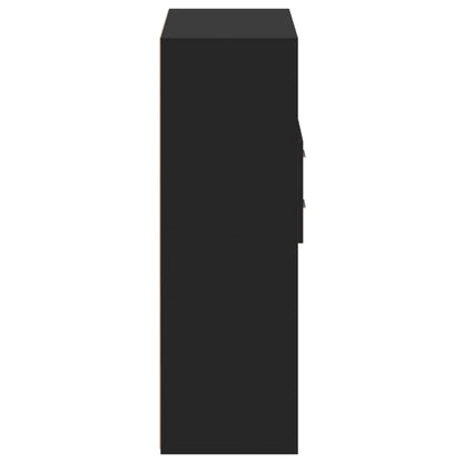 Highboard | Black | Engineered wood | 124 cm tall, 80 cm wide | Highboard