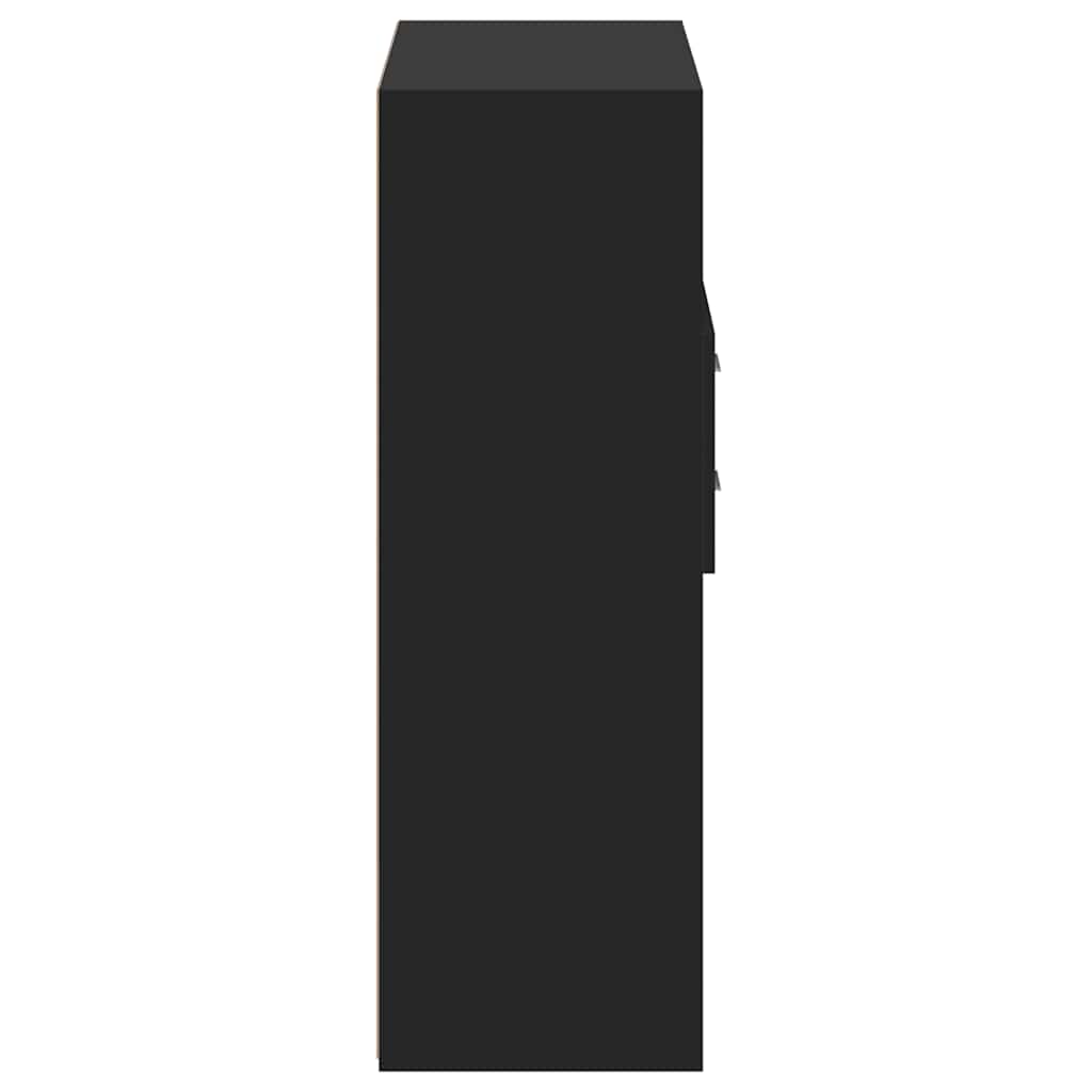 Highboard Black 80x42,5x124 cm Engineered Wood