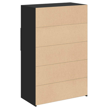 Highboard Black 80x42,5x124 cm Engineered Wood