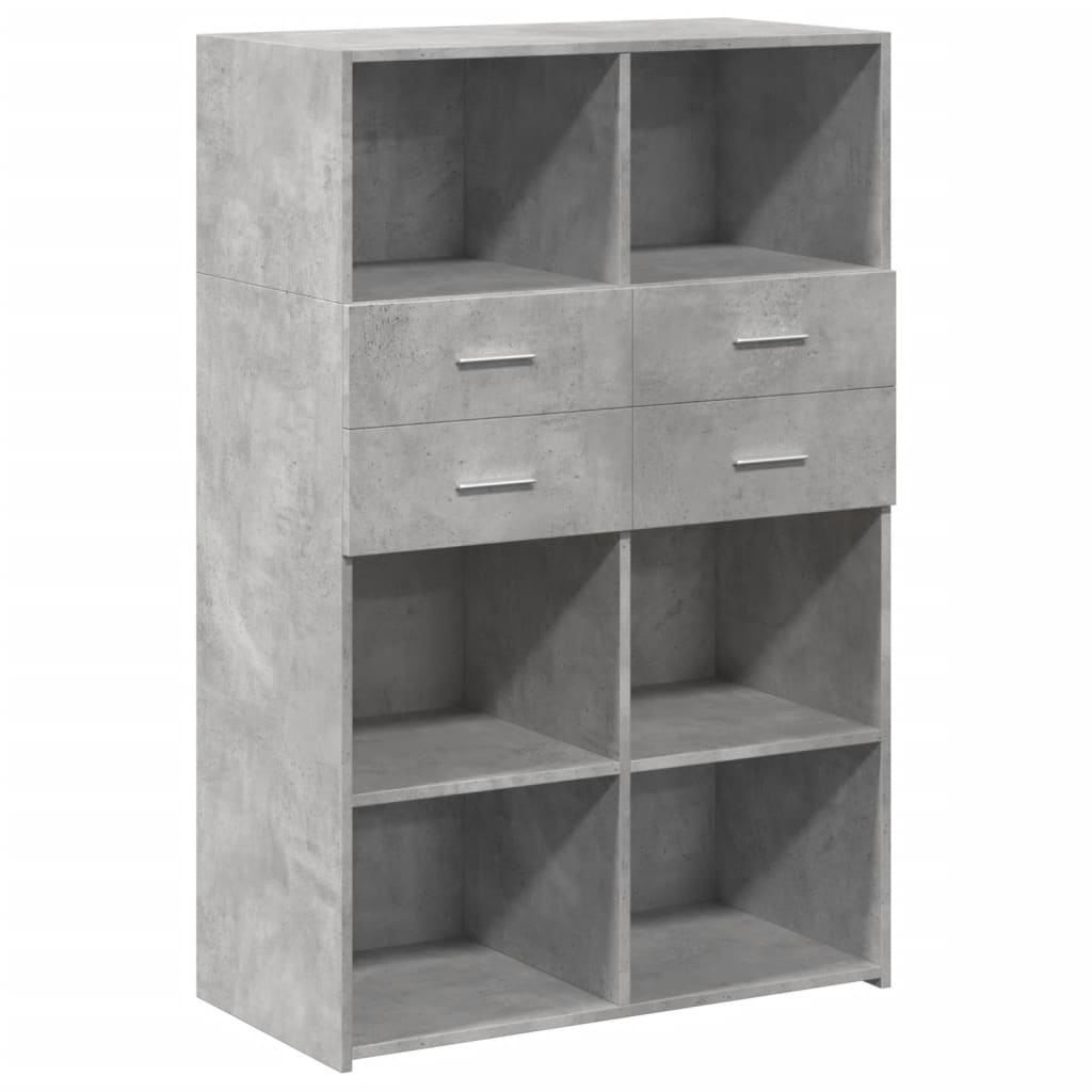 Highboard Concrete Grey 80x42,5x124 cm Engineered Wood