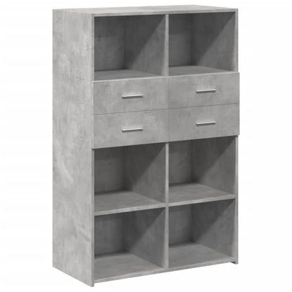 Highboard Concrete Grey 80x42,5x124 cm Engineered Wood