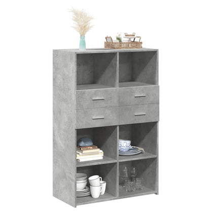 Highboard Concrete Grey 80x42,5x124 cm Engineered Wood