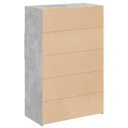 Highboard Concrete Grey 80x42.5x124 cm Engineered Wood