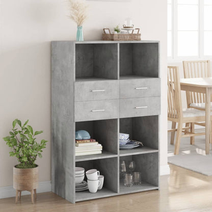 Highboard Concrete Grey 80x42,5x124 cm Engineered Wood