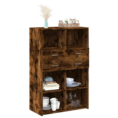 Highboard Smoked Oak 80x42,5x124 cm Engineered Wood