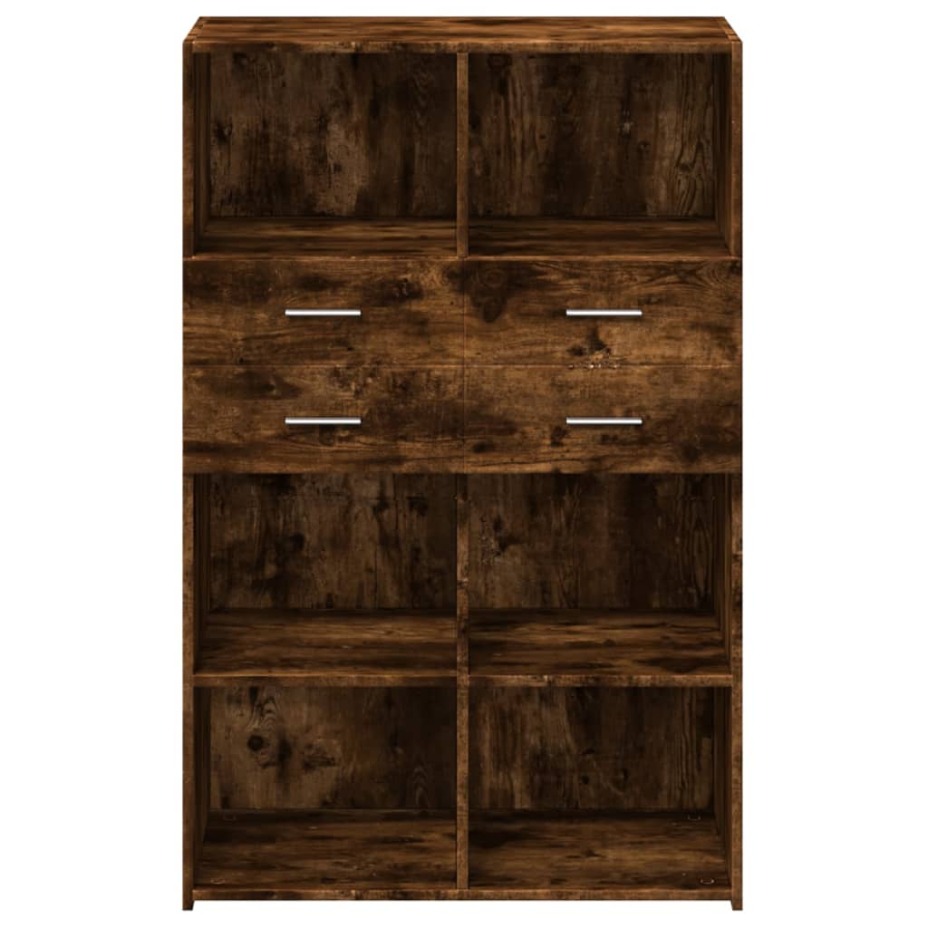 Highboard | Smoked oak | Engineered wood | 80x42.5x124 cm | Highboard