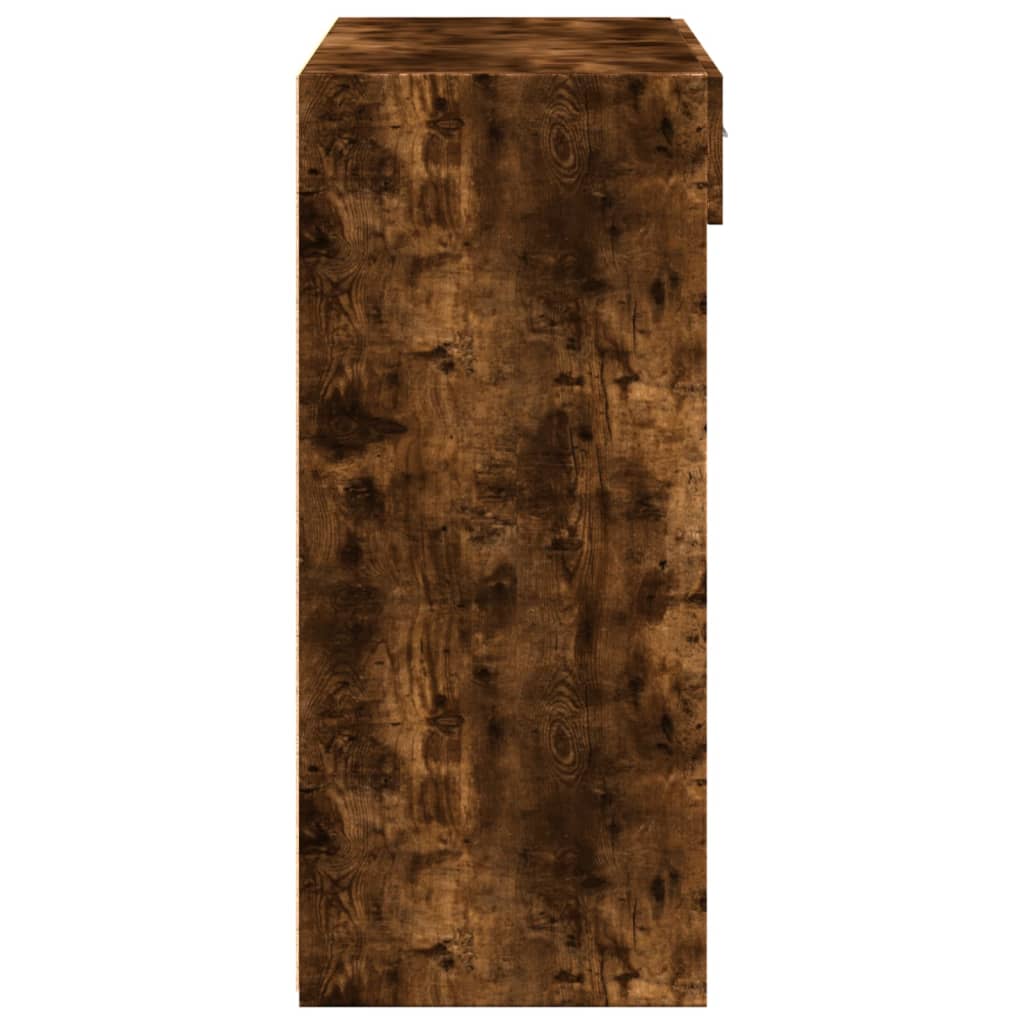 Highboard | Smoked oak | Engineered wood | 80x42.5x124 cm | Highboard
