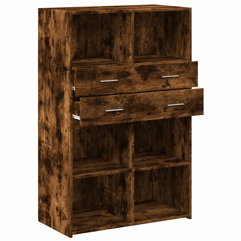 Highboard Smoked Oak 80x42,5x124 cm Engineered Wood