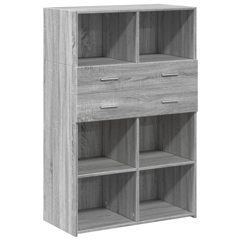 Highboard Grey Sonoma 80x42,5x124 cm Engineered Wood