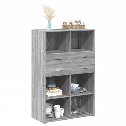 Highboard Grey Sonoma 80x42,5x124 cm Engineered Wood