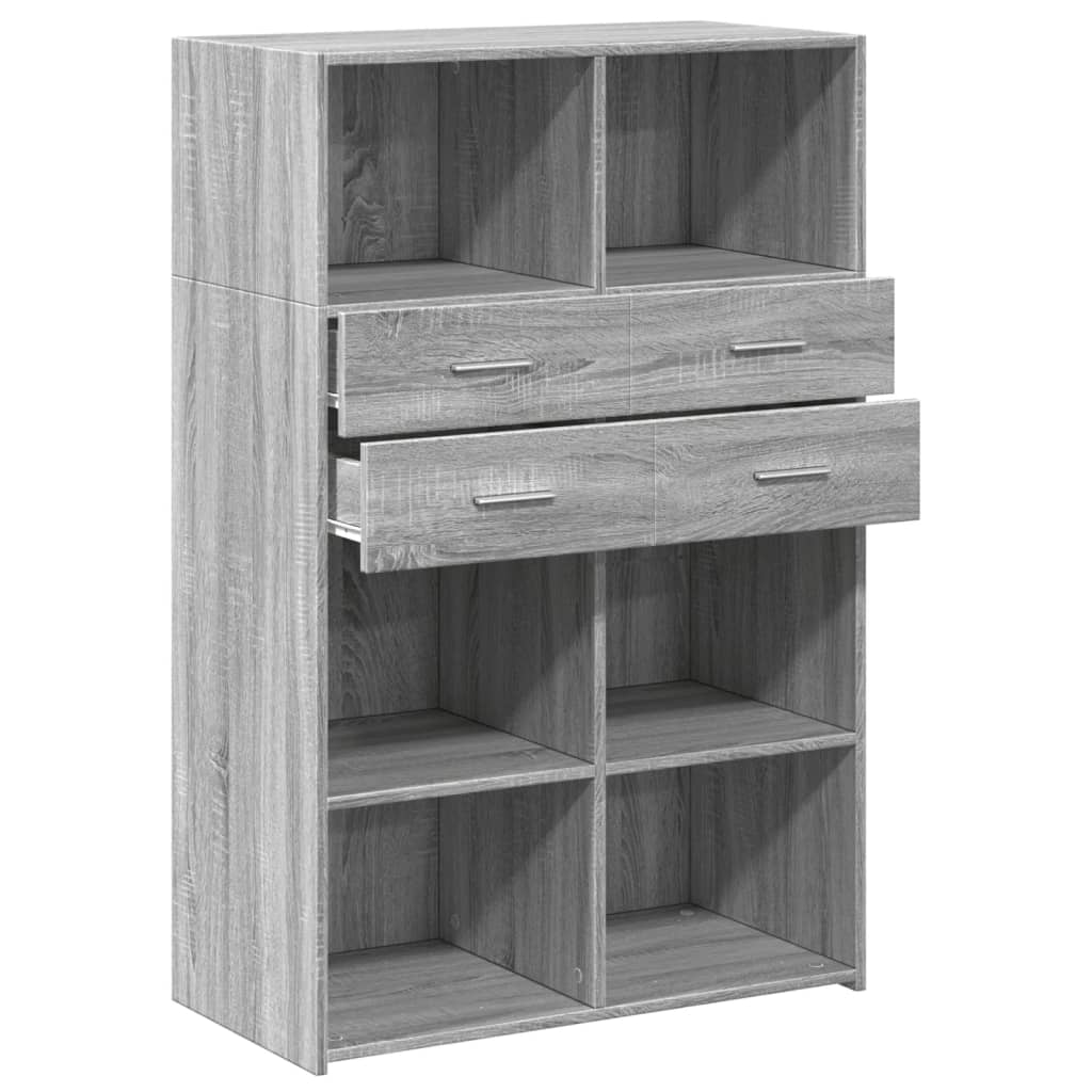 Highboard Grey Sonoma 80x42,5x124 cm Engineered Wood