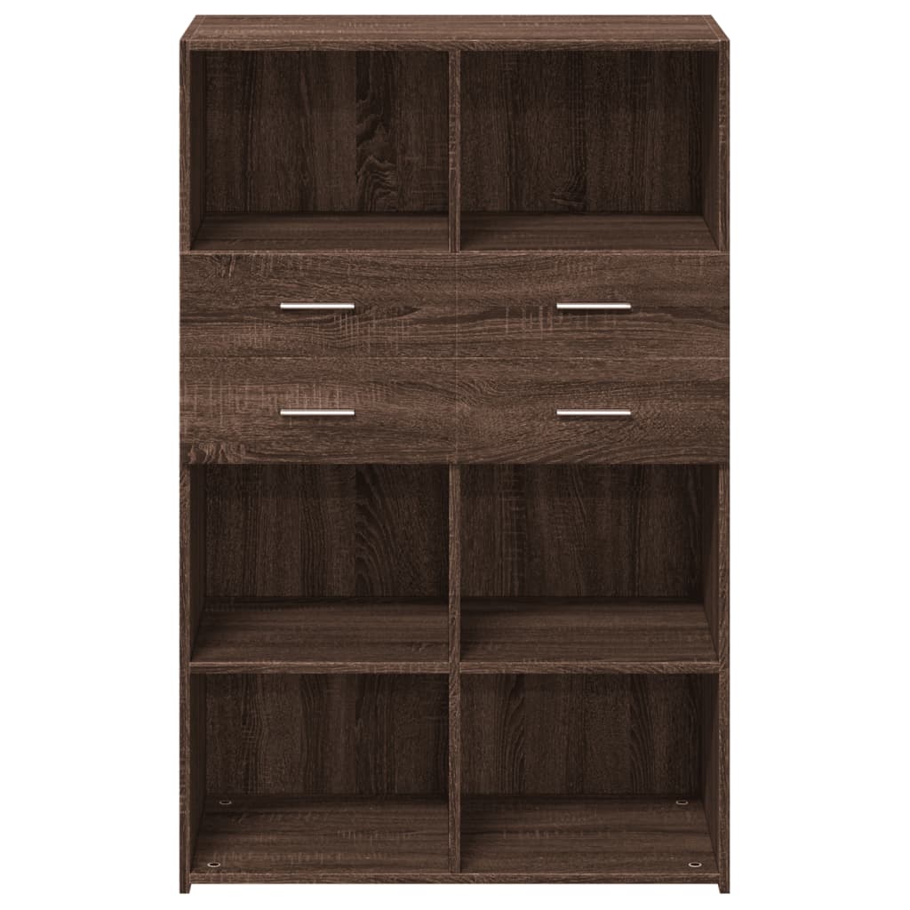 Highboard Brown Oak 80x42,5x124 cm Engineered Wood