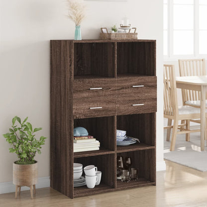 Highboard Brown Oak 80x42,5x124 cm Engineered Wood