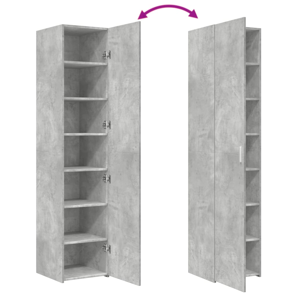 Highboard Concrete Grey 40x42.5x185 cm Engineered Wood