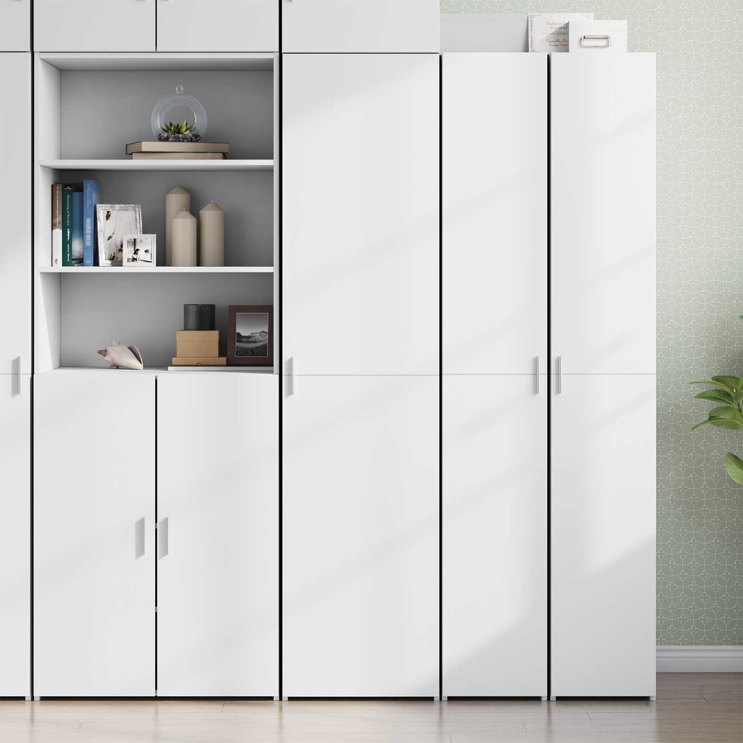 Highboard White 45x42,5x185 cm Engineered Wood