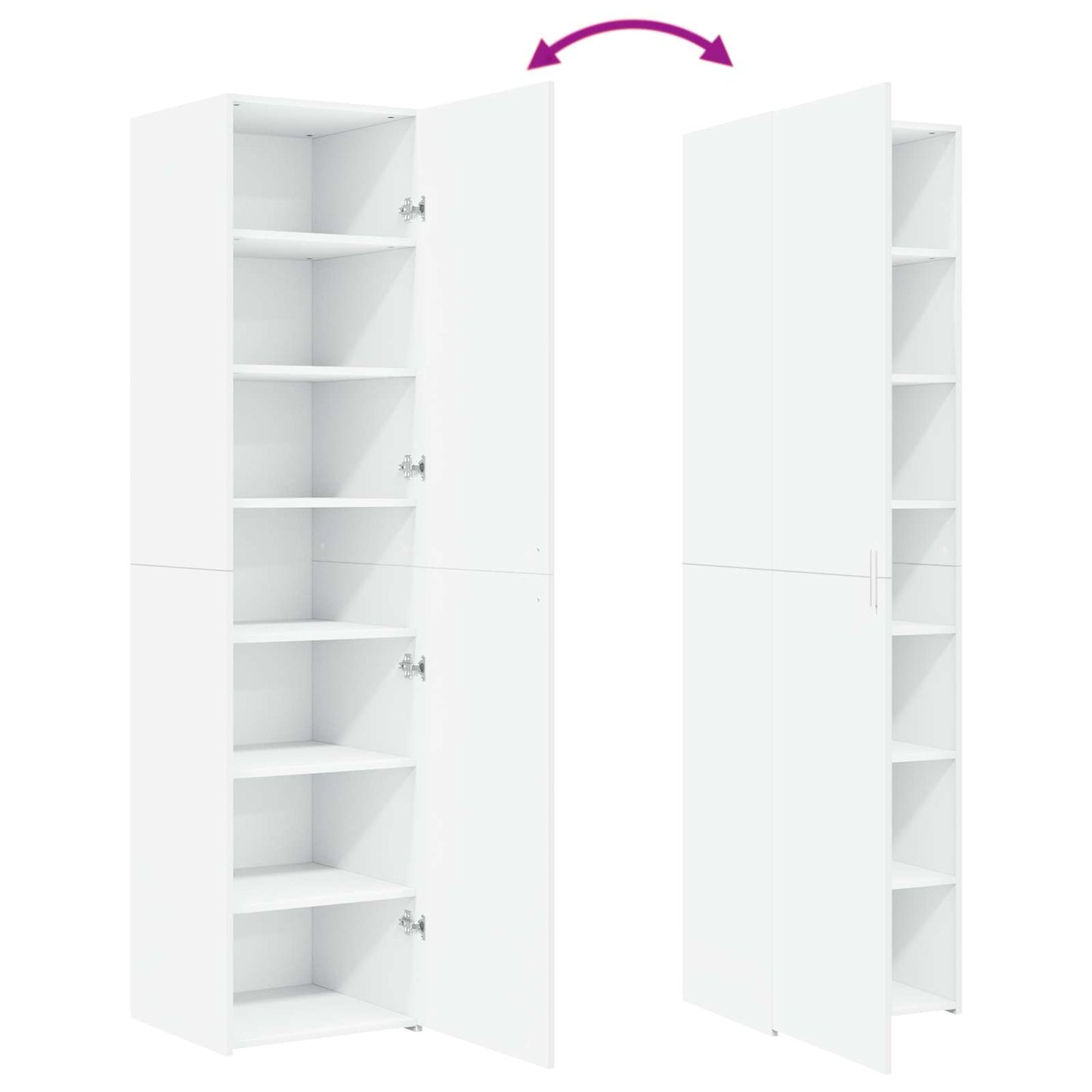 Highboard White 45x42,5x185 cm Engineered Wood