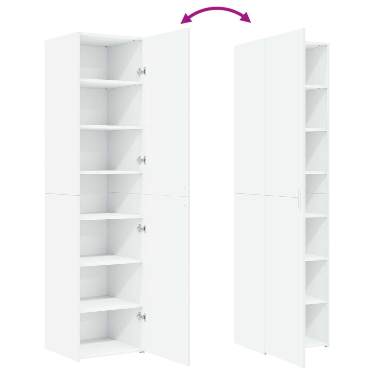 Highboard White 45x42,5x185 cm Engineered Wood