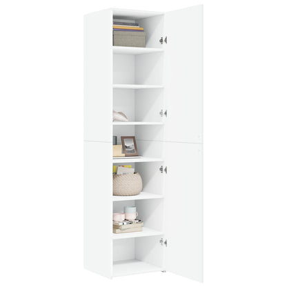 Highboard White 45x42,5x185 cm Engineered Wood