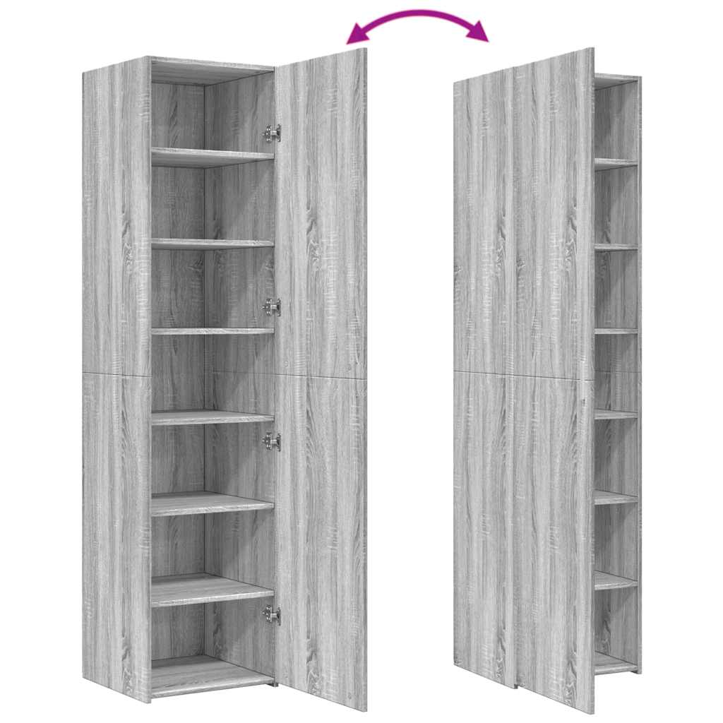 Highboard Grey Sonoma 45x42.5x185 cm Engineered Wood