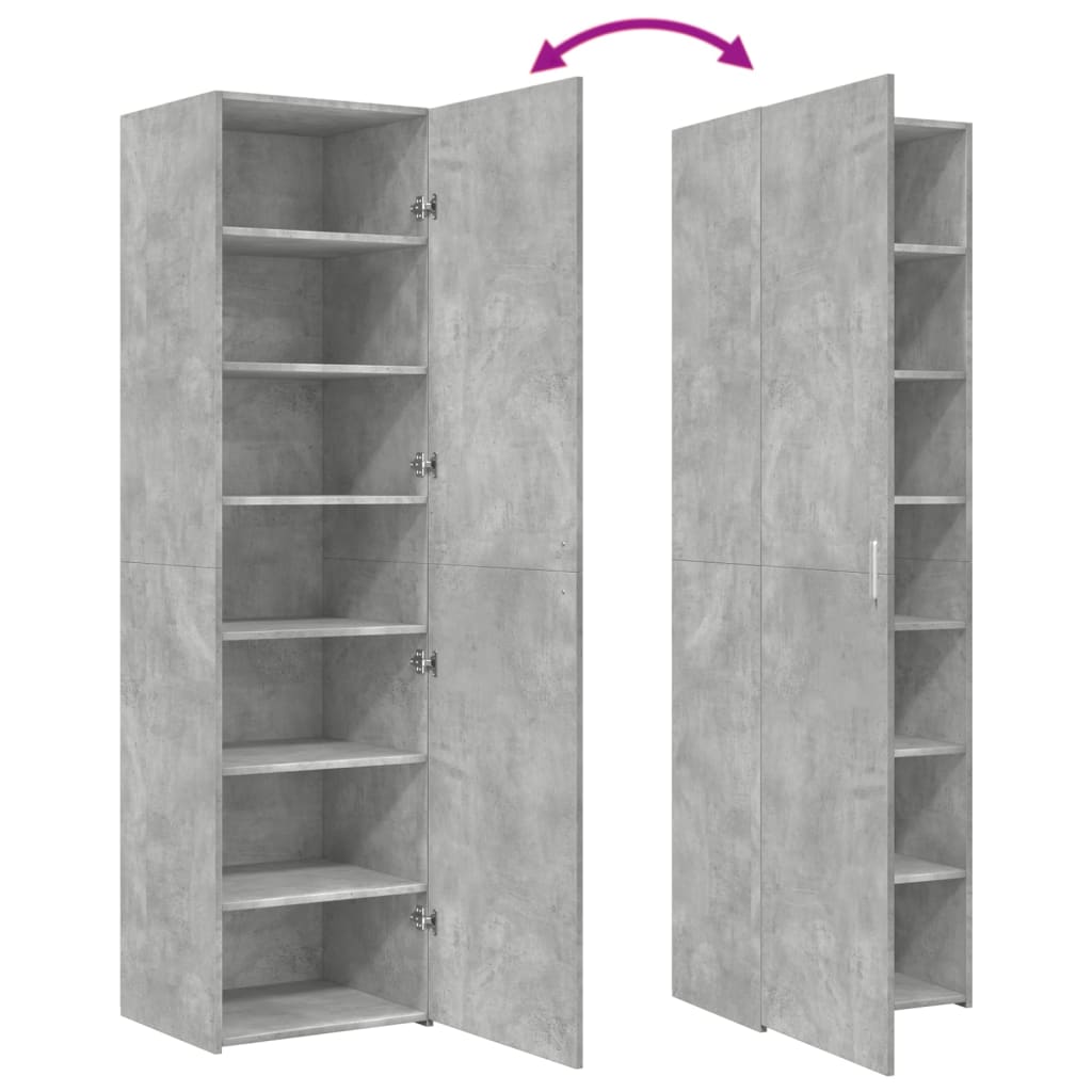 Highboard Concrete Grey 50x42.5x185 cm Engineered Wood
