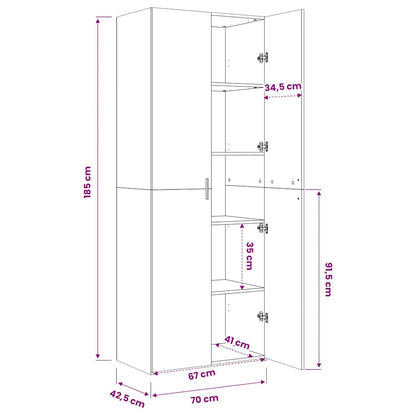 Highboard Smoked Oak 70x42.5x185 cm Engineered Wood