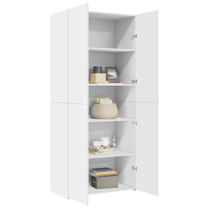 Highboard White 80x42.5x185 cm Engineered Wood